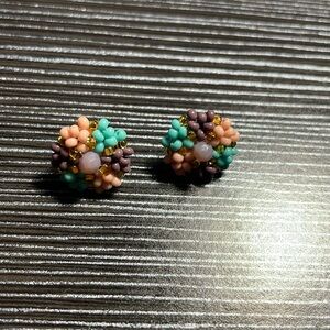 Handmade pink, purple, turquoise earrings